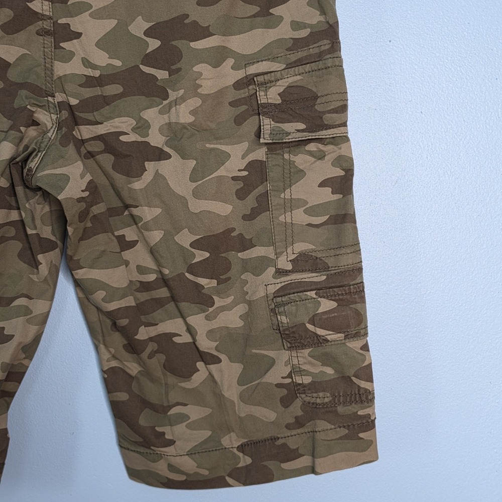 George Mens Camo Cargo Shorts Size 40 Elastic Waist Cotton Stretch 14" Inseam - Picture 9 of 16